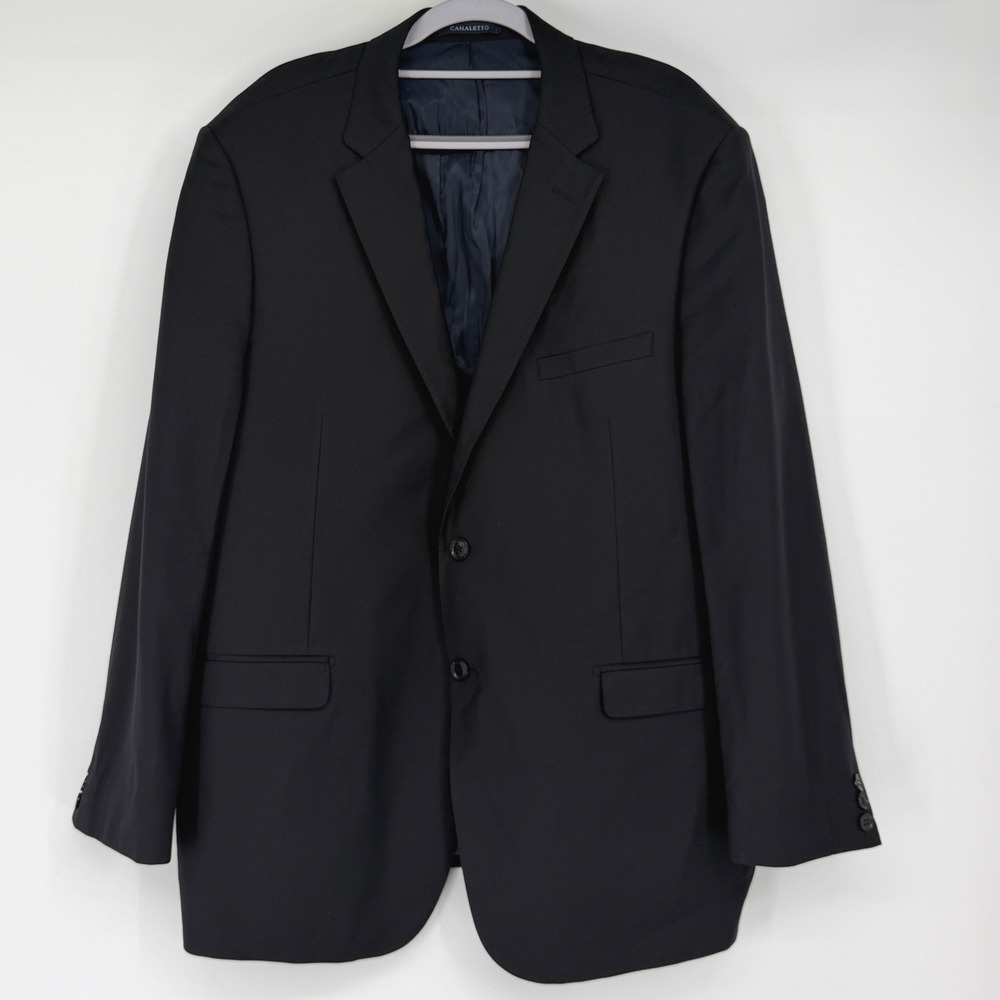 Canaletto Blazer Mens 46R Black Zegna Traveller Super 150s Wool Italy